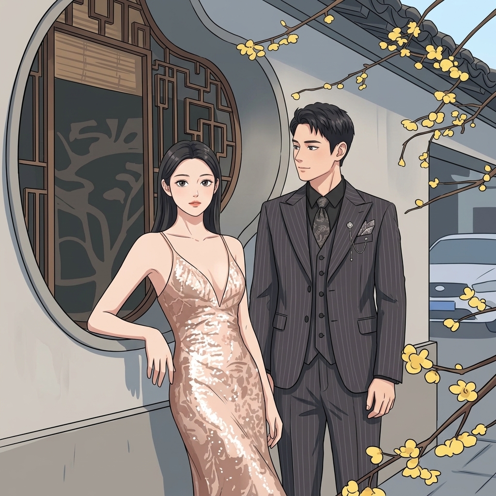 日系动漫 · 花窗桂影